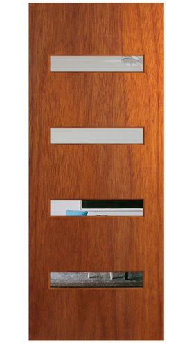 HUME DOOR XN5 NEWINGTON (HMR MDF CORE) MERBAU VENEER GLAZED CLEAR