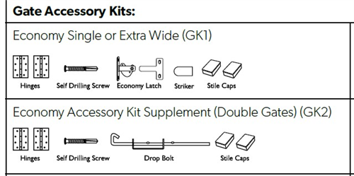 FENCING SMARTASCREEN GATE ACCESSORY KIT