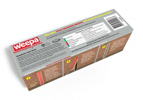BRICK VENT WEEPA BUSHFIRE W/- SS GRATE 75 x 10 x 70mm PK25