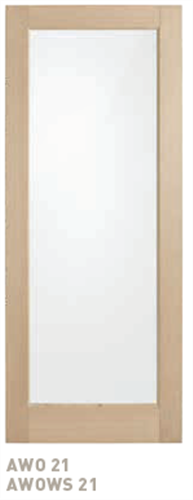 CORINTHIAN DOOR BLONDE OAK AWOWS 21 WIDE STILE GLAZED TRANSLUCENT