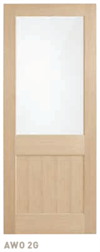 CORINTHIAN DOOR BLONDE OAK AWO 2G GLAZED TRANSLUCENT