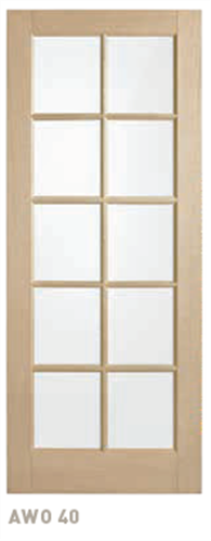 CORINTHIAN DOOR BLONDE OAK AWO 40 GLAZED TRANSLUCENT