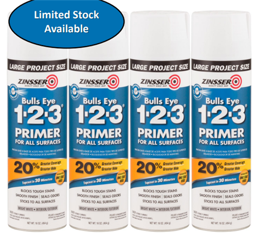 ZINSSER BULLSEYE 1-2-3 Water-Based Primer PRO-SIZE AEROSOL