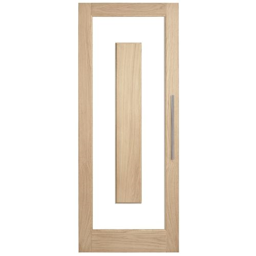 CORINTHIAN DOOR LUMINA ALUM 1 AMERICAN WHITE OAK BAL12.5 GLAZED CLEAR 2040 x 820 x 40mm