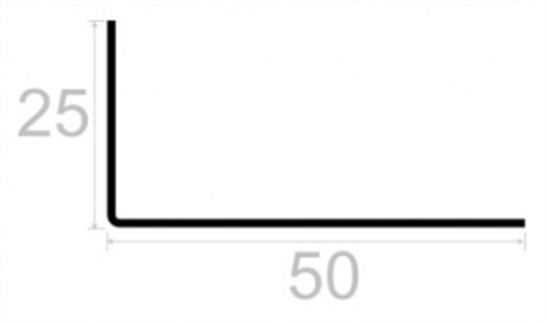 PVC ANGLE MOULD FLASHING AM27 WHITE 50 x 25 x 1.0 x 3600mm