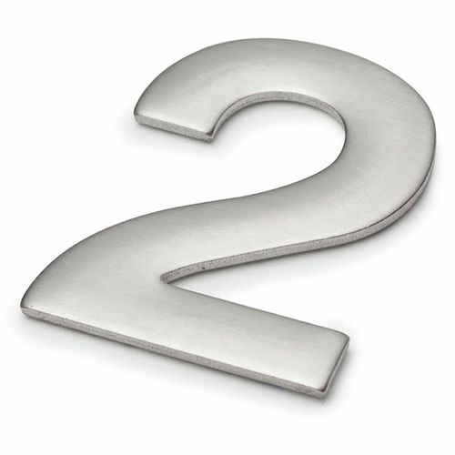 NUMBERS/NUMERALS "LORENZO" 200mm STAINLESS STEEL SELF ADHESIVE