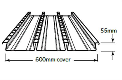 BONDEK PLUS® BLUE LOW GLARE GALVANISED Z350 (covers 600mm)