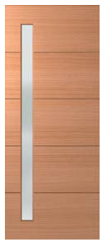 HUME DOOR XLR160 LINEAR (HMR MDF CORE) (SPM) MAPLE (STAIN GRADE) GLAZED TRANSLUCENT