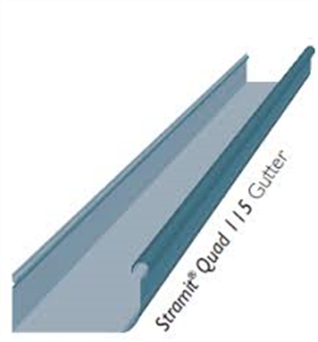 GUTTER - HI FRONT QUAD 115mm PLAIN ZINC