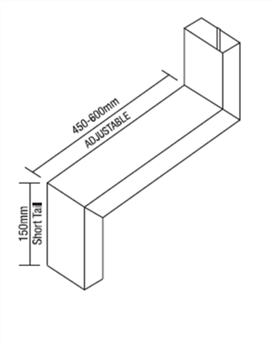 DOWNPIPE ADJUSTABLE STANDARD OFFSET 100 x 75mm