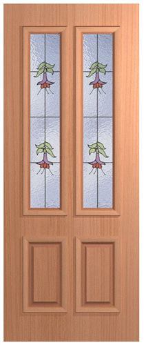 HUME DOOR XVP12 VAUCLUSE PREMIER (HMR MDF CORE) (SPM) MAPLE (STAIN GRADE) (ROUTED BOTH SIDES) GLAZED WYSTERIA (CATHEDRAL) 2040 x 820 x 40mm