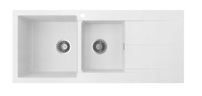 SEIMA OROS 1160 ARQSTONE SINK ABOVEMOUNT WITH DRAINER  –  WhITE