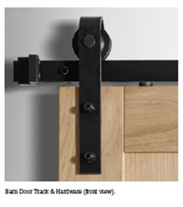 CORINTHIAN PART - BARN DOOR TRACK & HARDWARE BLACK for DOOR to 1000mm