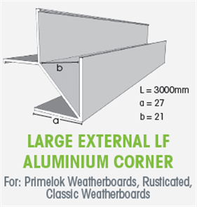 WTEX LARGE EXTERNAL LF ALUMINIUM CORNER 3000mm (DLTD)