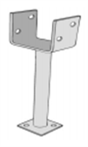 POST SUPPORTS/STIRRUPS "U" PLATE GALV for 115mm POST with 300mm LEG