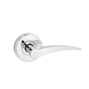 WINDSOR PASSAGE SET LEVER 65mm on ROUND BACKPLATE BRIGHT CHROME