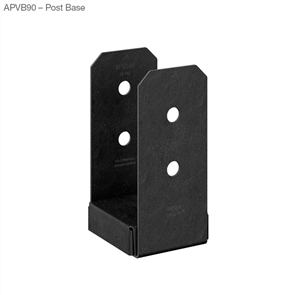POST BASE (SUPPORT) ZMAX® BLACK POWDER COATED for 90 x 90mm POST