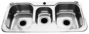 SINK CLASSIC TRIPLE BOWL SINK (NO DRAINER)