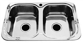 SINK CLASSIC DOUBLE BOWL NO DRAINER