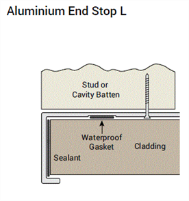 WOOD ELEMENTS ALUM END STOP (2 x FITTED GASKETS) 3600mm