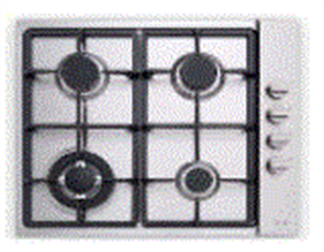EURO COOKTOP 60CM 3 BURNER GAS  + WOK + CAST IRON FFD STAINLESS STEEL
