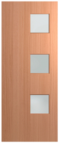 HUME DOOR BFR1 BUSH FIRE RESISTANT (BAL29) (SPM) MAPLE (STAIN GRADE) (BEADING BOTH SIDES) GLAZED FROSTED 2040 X 820 X 40mm