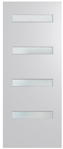 HUME DOOR BFR4 BUSH FIRE RESISTANT (BAL29) DURACOTE (TEMPERED HARDBOARD) GLAZED 6mm FROSTED 2040 x 820 x 40mm