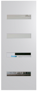 HUME DOOR BFR405 BUSH FIRE RESISTANT (BAL40) DURACOTE (TEMPERED HARDBOARD) GLAZED 6mm CLEAR 2040 x 820 x 45mm