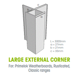 WTEX LARGE EXTERNAL ALUMINIUM BOX CORNER 3000mm