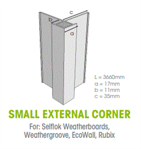 WTEX SMALL EXTERNAL ALUMINIUM BOX CORNER 3660mm
