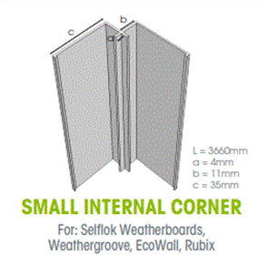 WTEX SMALL INTERNAL ALUMINIUM CORNER 3660mm