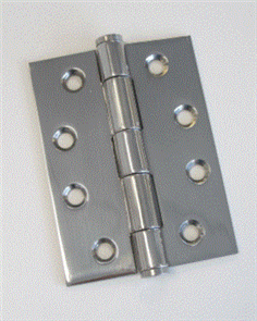 HINGE BUTTON TIPPED FP POLISHED STAINLESS STEEL  inc SCREWS 100x75x2.5mm