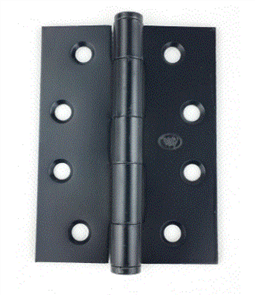 HINGE BUTT BLACK FIXED PIN w / -SCREWS 100 X 75 X 2.5mm PAIR