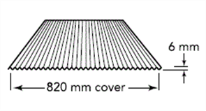 WALL SHEETING - MINI CORRY / ORB 6mm (covers 820mm) 0.42BMT