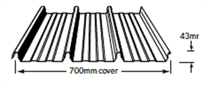 ROOFING - KLIP-LOK 700 HI-STRENGTH (covers 700mm) 0.48BMT