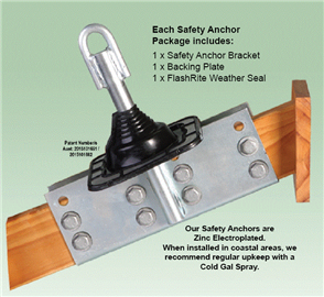ROOF SAFETY ANCHOR BRACKET (ZINC PLATED) with WEATHER SEAL #040690
