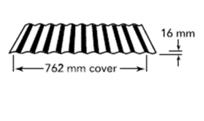 ROOFING - CORRUGATED / CUSTOM ORB 16mm (covers 762mm) 0.42BMT "ULTRA"