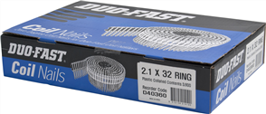 DUO-FAST  0° BRIGHT COLLATED COIL RING NAILS PK3600 - 2.1 x 32mm