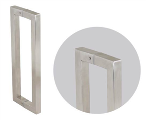 ENTRANCE DOOR PULL HANDLE SET SQUARE SATIN STAINLESS STEEL (B2B)