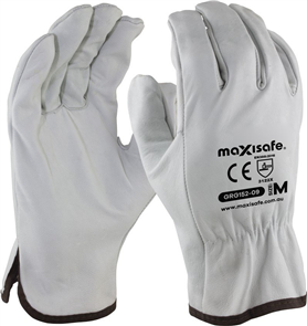 GLOVES LEATHER RIGGAMATE COWGRAIN GREY