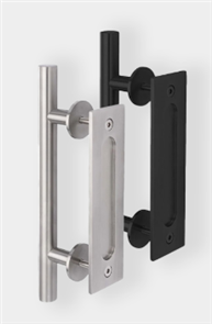 HANDLE BARN DOOR FLUSH PULL & HANDLE SET (MILD STEEL) 300 x 60mm