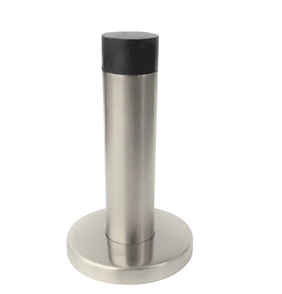 MUCHELN SATIN NICKEL ROUND DOOR STOP WITH RUBBER TIP
