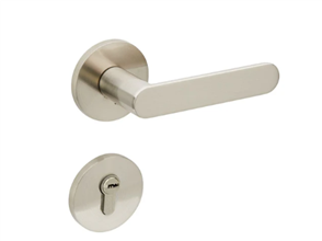 MUCHELN BERKELY SERIES ENTRANCE DOOR HANDLE (63mm ROSE) SATIN NICKEL
