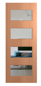HUME DOOR NEX35 NEXUS (HMR MDF CORE) (SPM) MAPLE (STAIN GRADE) GLAZED CLEAR