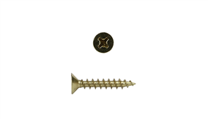 SCREWS LONG THREAD WOOD CSK PH BRASS 6G x 25mm PK100