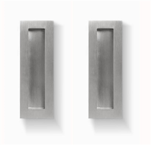 DELF RECTANGULAR FLUSH PULL 150MM POLISHED STAINLESS STEEL (TWIN PACK)