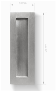 DELF RECTANGULAR FLUSH PULL 125MM POLISHED STAINLESS STEEL (TWIN PACK)