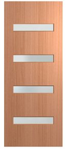 HUME DOOR BFR405 BUSH FIRE RESISTANT (BAL40) MAPLE (SPM) GLAZED 6mm FROST 2040 x 820 x 45mm