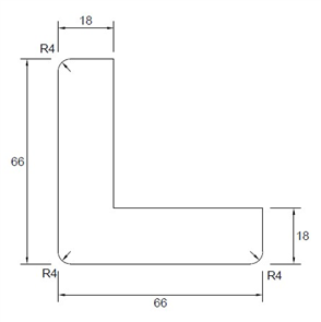 MERBAU FINGER JOINTED (PROLAM) EXTERNAL CORNER (R4mm) 66 x 66 x 18mm