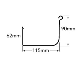 GUTTER - HI FRONT 90mm QUAD (PLAIN) 115mm